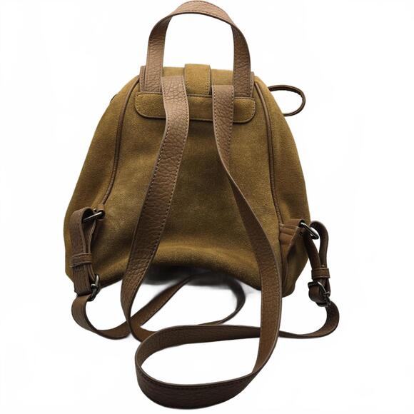 DSI America Backpack Style Suede Leather Purse with Western Buckle Detail - Picture 2 of 9